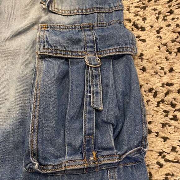 Wild Fable Baggy Cargo Jeans 00R Pockets, Skater, Wide Leg, soft, Teens - Picture 7 of 16